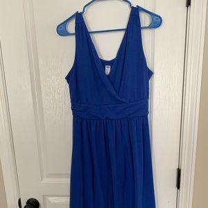 Blue and black maternity dress